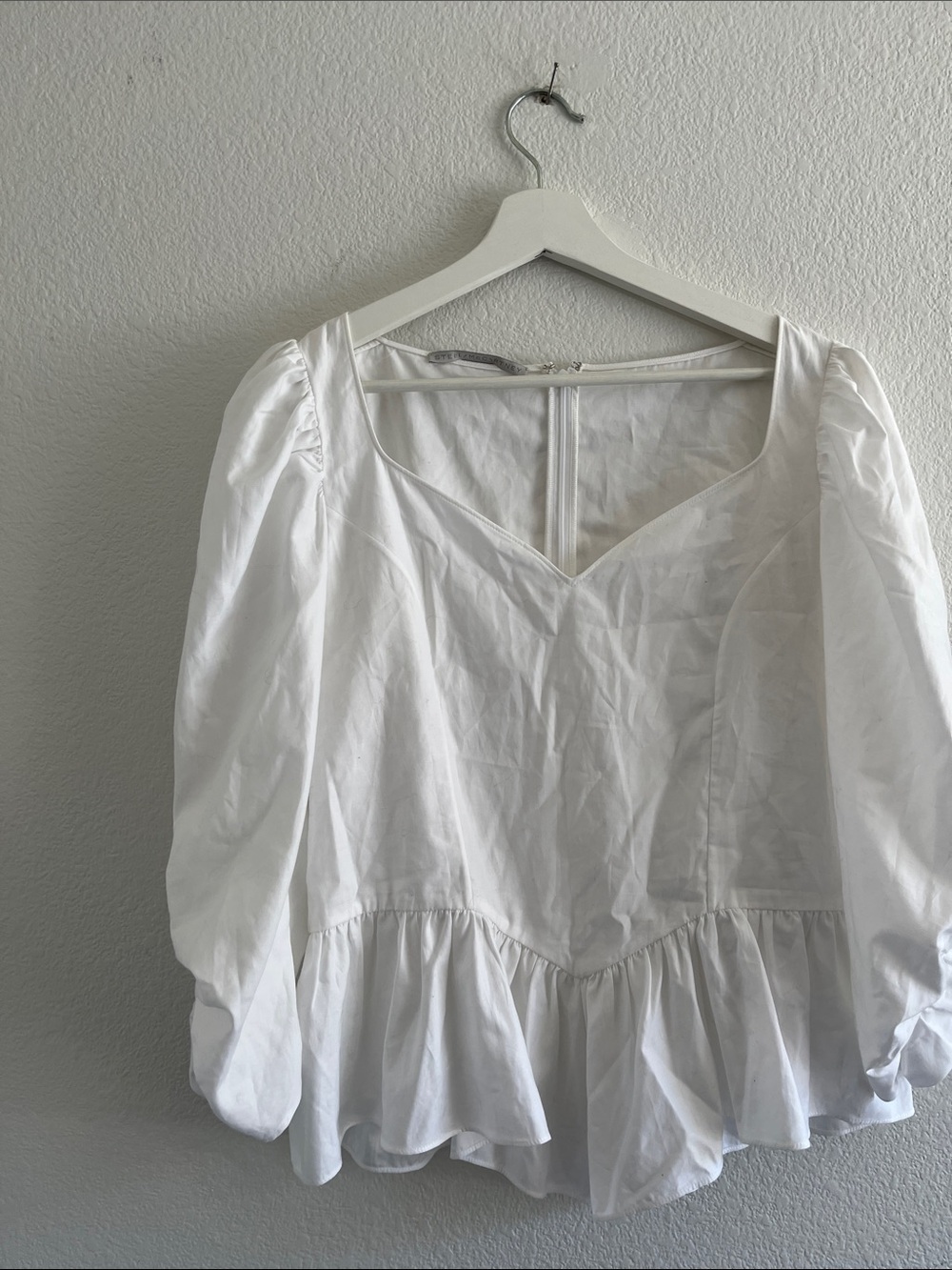 Stella McCartney White Peplum Cotton Blouse